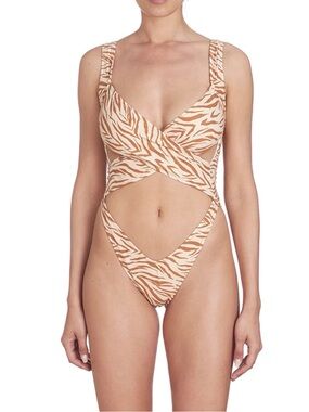 REINA OLGA 
Exotica Cross-Front Swimsuit